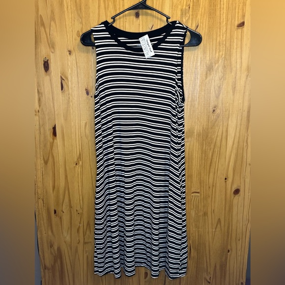 Time and Tru Dresses & Skirts - Time and Tru Black and White Striped Midi Dress